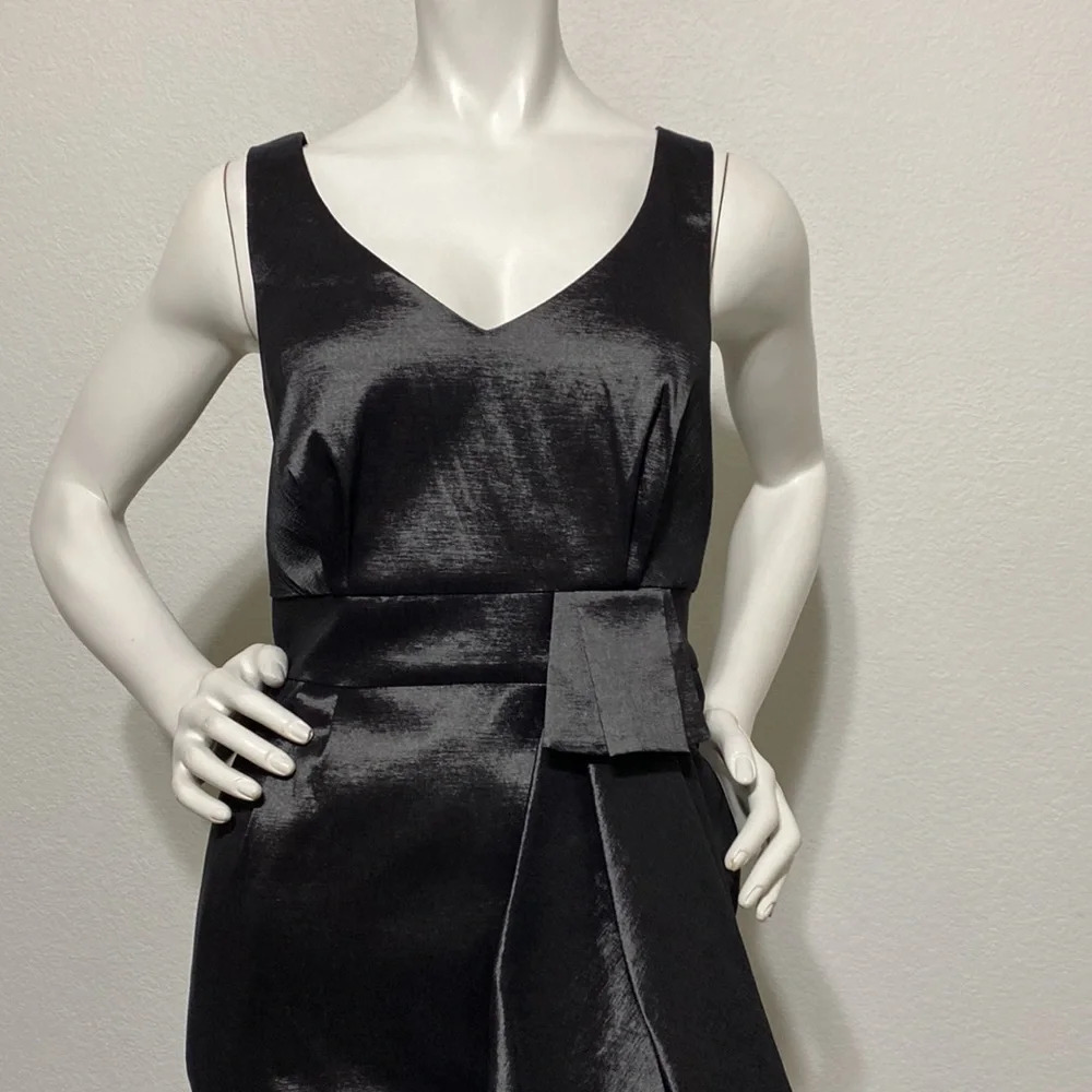 Max and Cleo NWOT Charcoal Satin Sleeveless Cocktail Dress - Picture 2 of 7